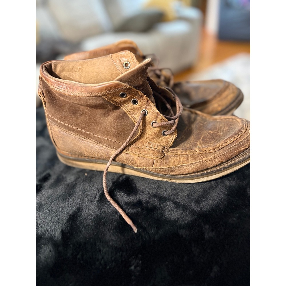 Ariat Spitfire Brown Leather Moc Toe Chukka Boots Mens 10.5 D 10014153
